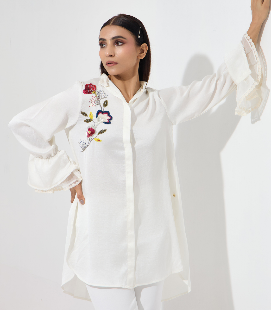 milady embroidered formal long too
