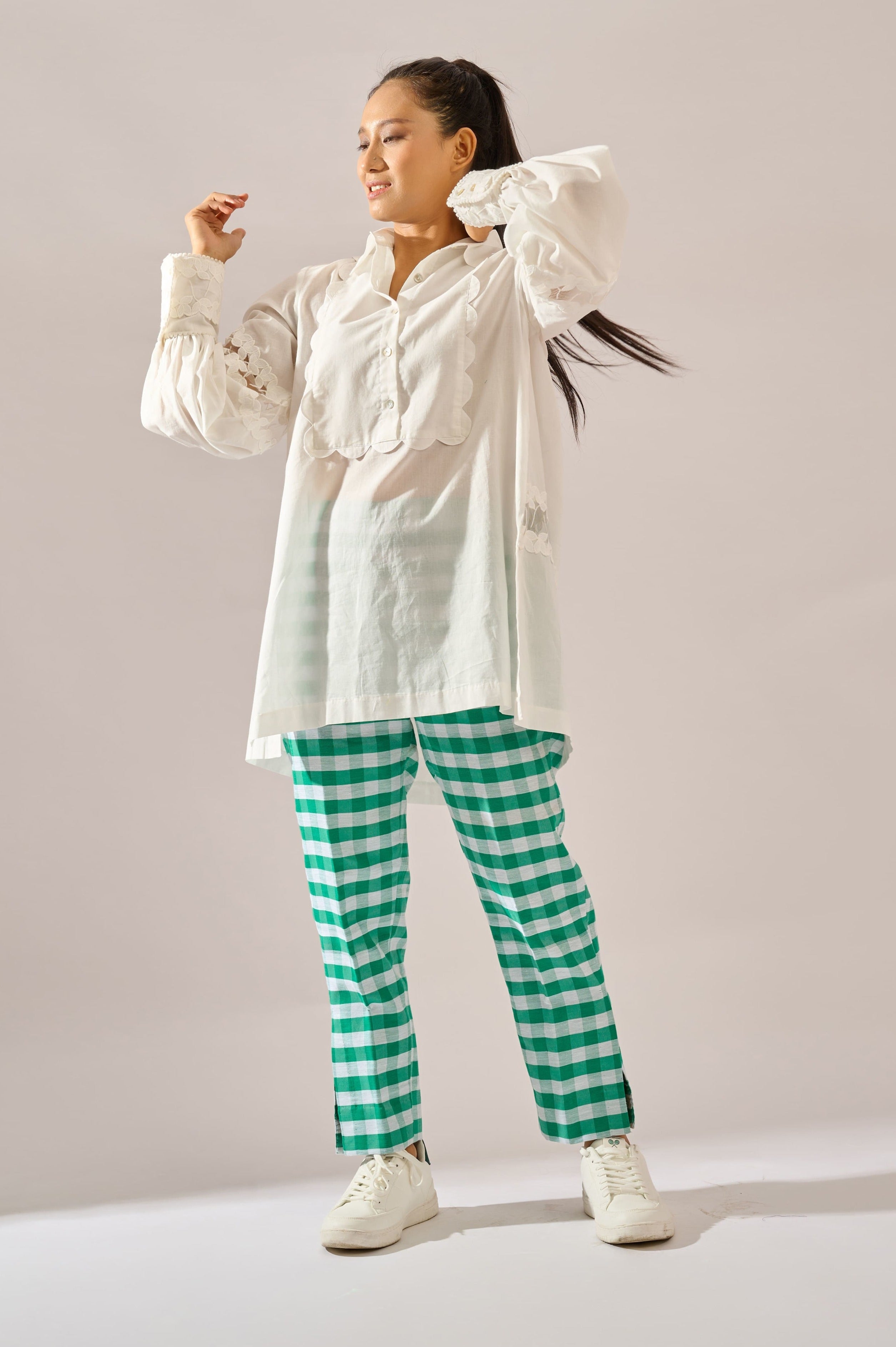 Dapper cotton shirt for women - Haus of Handmade handcrafted clothing India