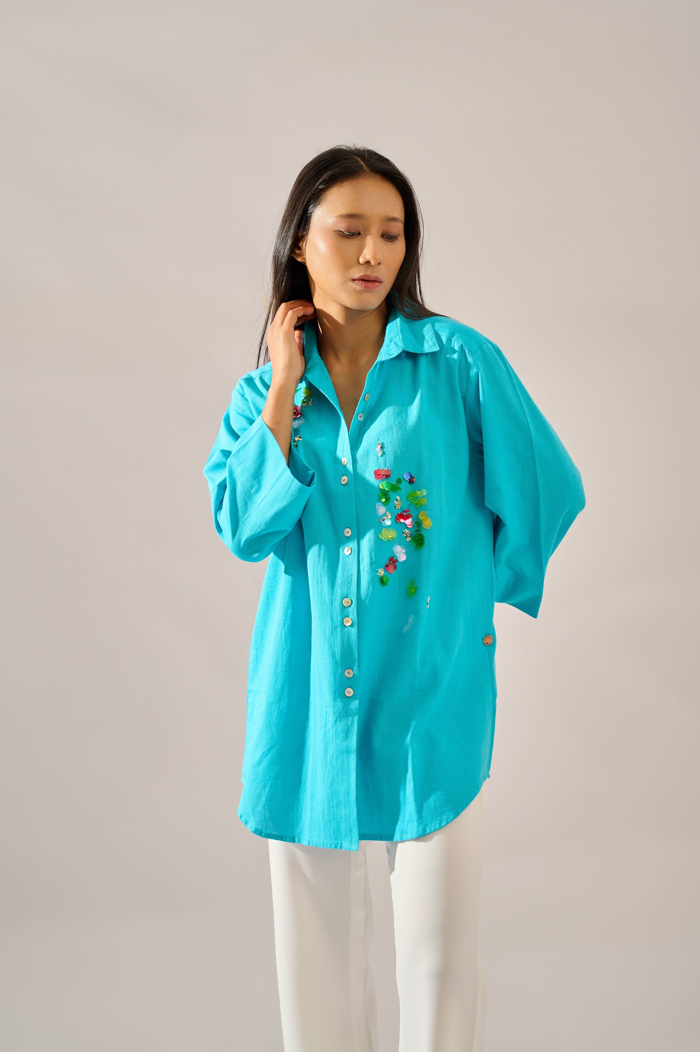 Confetti Shirt (Turquoise)