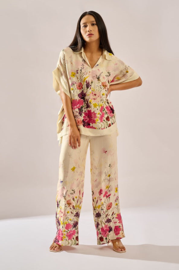 Bloom printed formal co-ord set for women - Haus of Handmade handcrafted clothing India