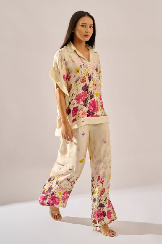Bloom printed formal co-ord set for women - Haus of Handmade handcrafted clothing India