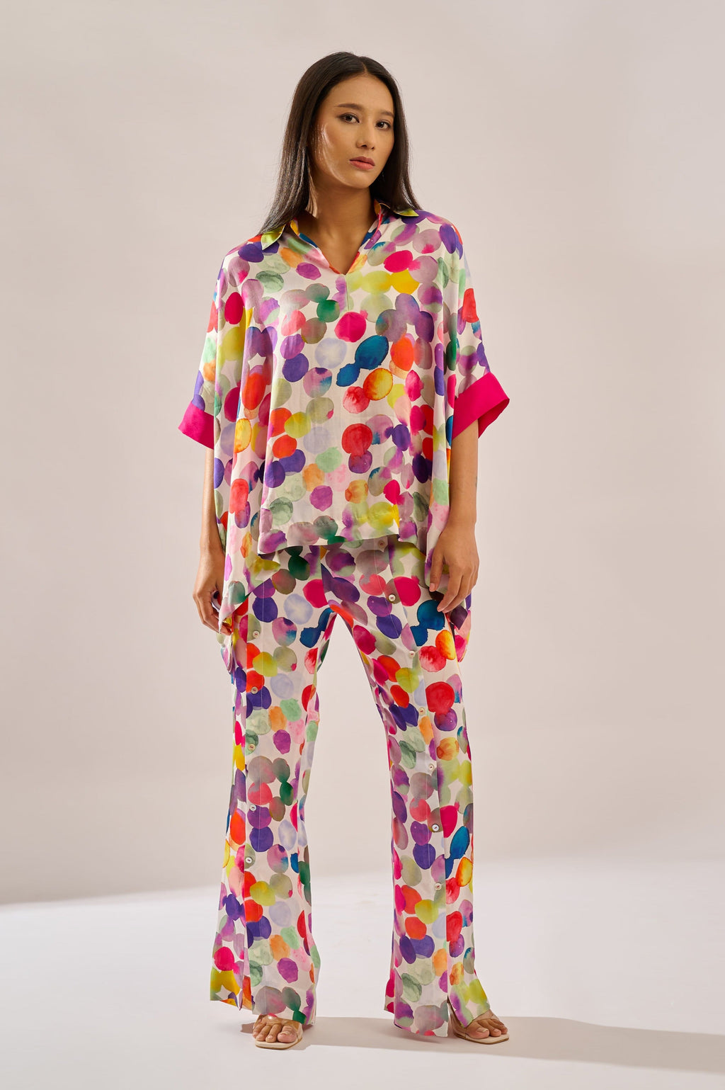 Polkaway printed co-ord set for women - Haus of Handmade handcrafted clothing India