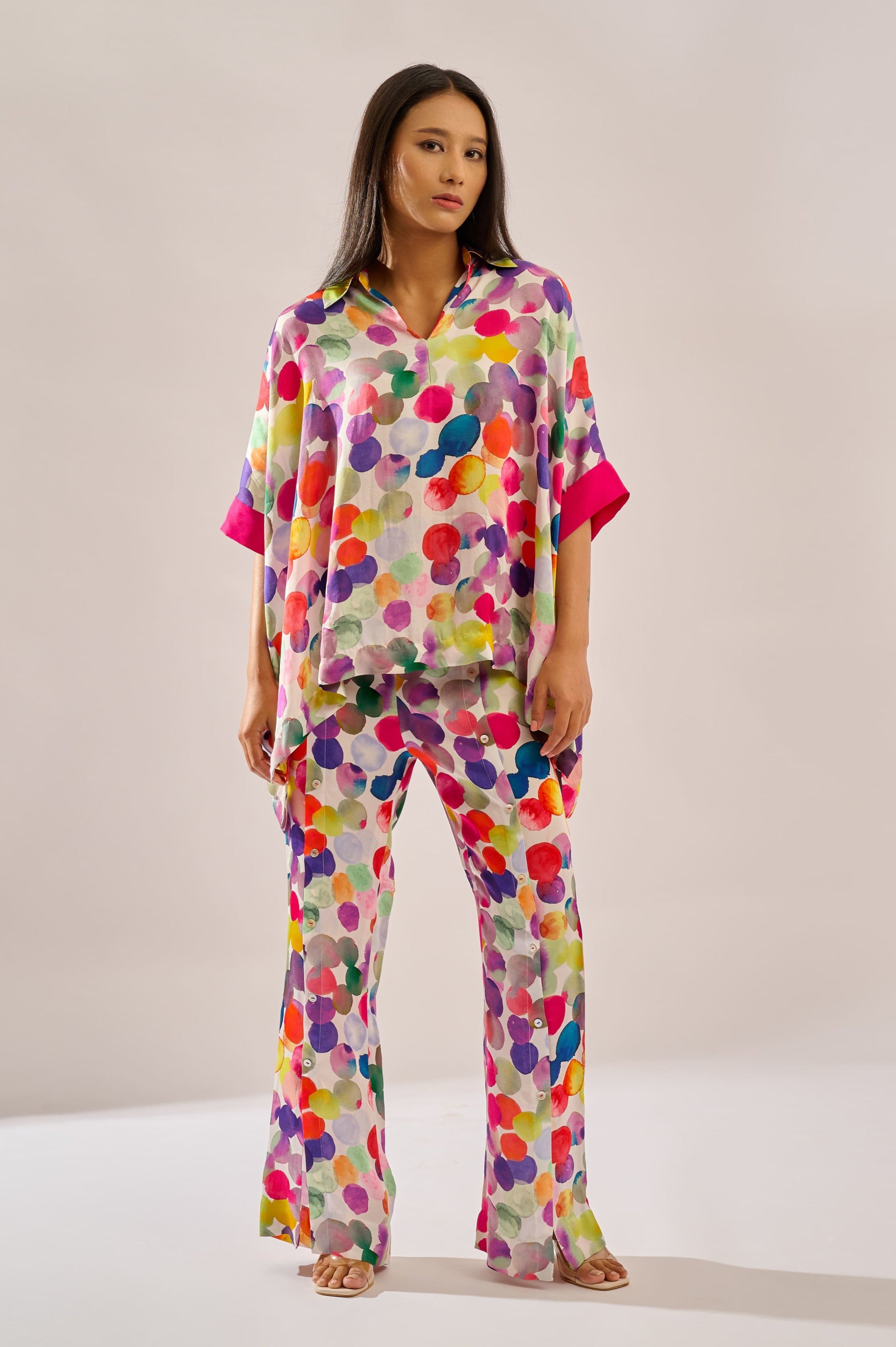 Polkaway printed co-ord set for women - Haus of Handmade handcrafted clothing India