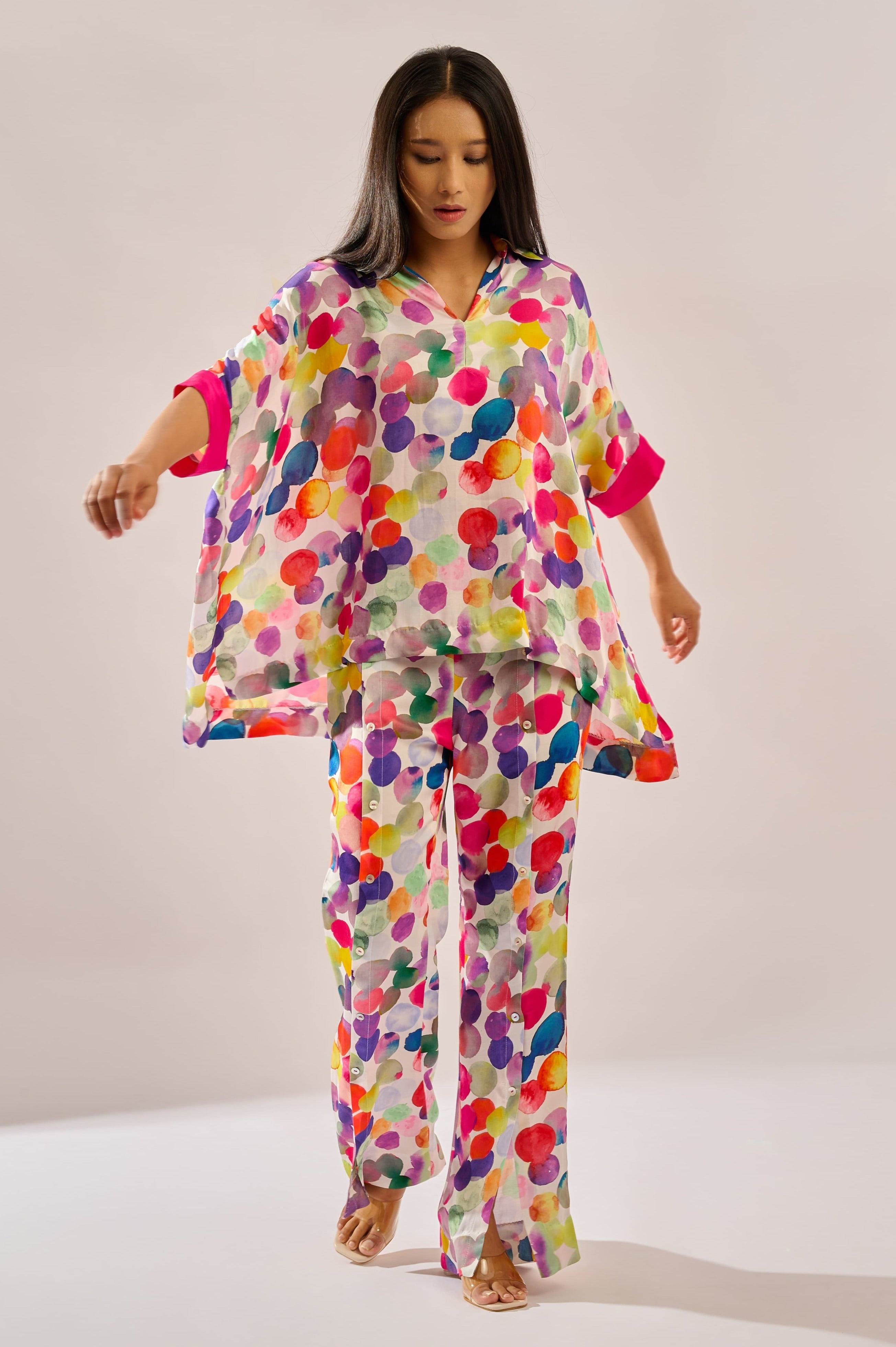 Polkaway printed co-ord set for women - Haus of Handmade handcrafted clothing India