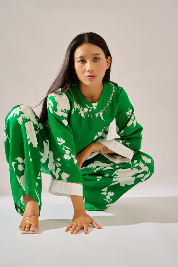 Verdure printed co-ord set for women - Haus of Handmade handcrafted clothing India
