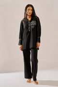 Monochrome co-ord set in black for women - Haus of Handmade handcrafted clothing India