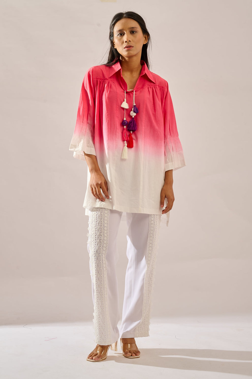Dipsy ombre cotton top for women - Haus of Handmade handcrafted clothing India