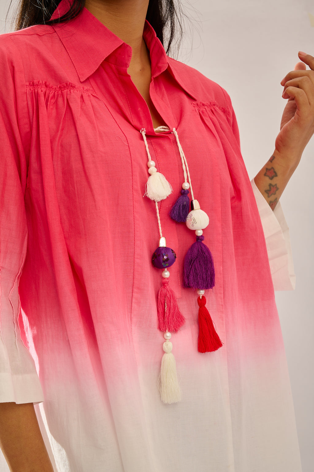 Dipsy ombre cotton top for women - Haus of Handmade handcrafted clothing India