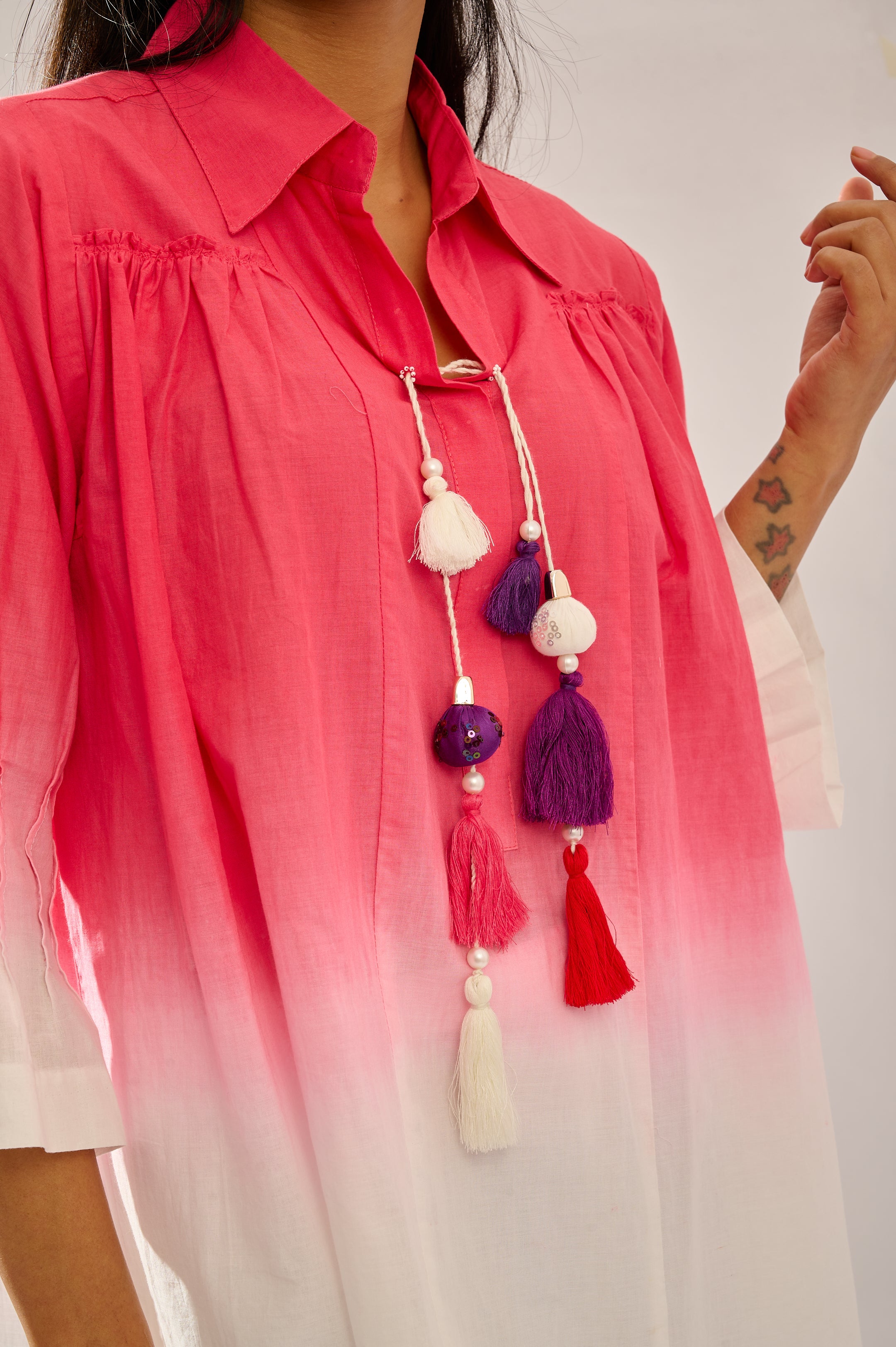 Dipsy ombre cotton top for women - Haus of Handmade handcrafted clothing India