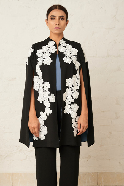 Cape top in black — side view | Haus of Handmade