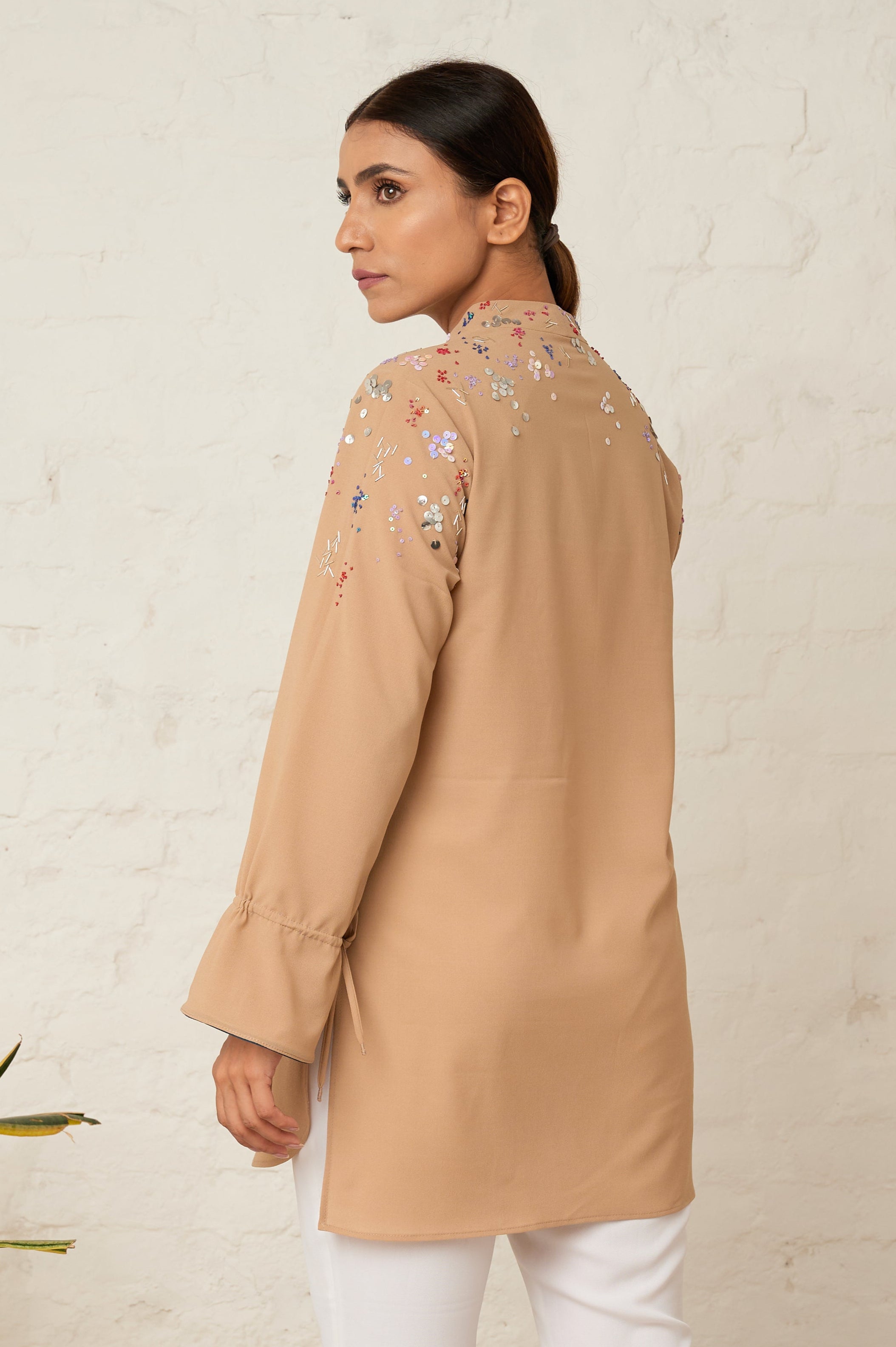 Sprinkle formal sequined top