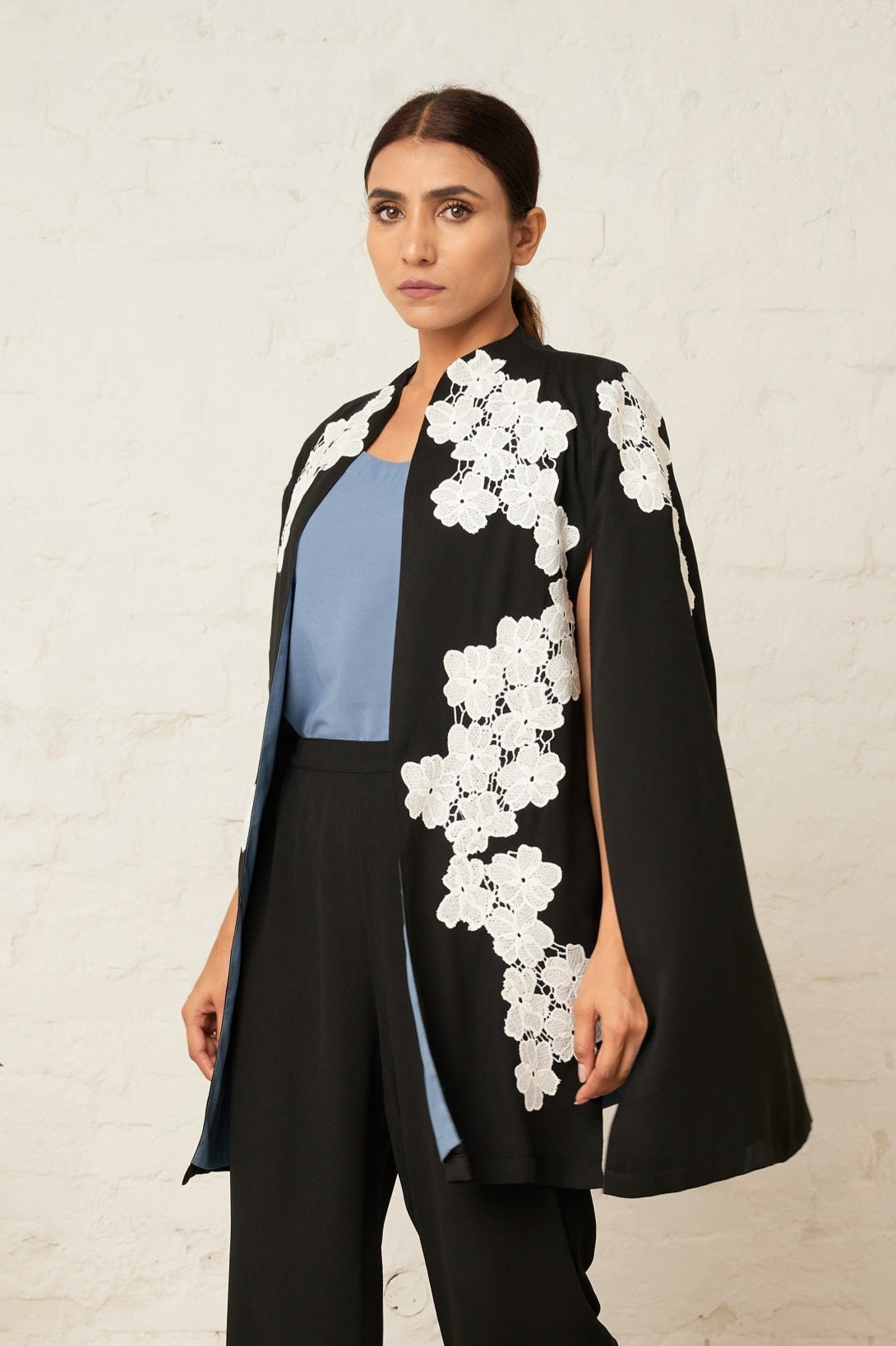 Cape top in black — back view | Haus of Handmade