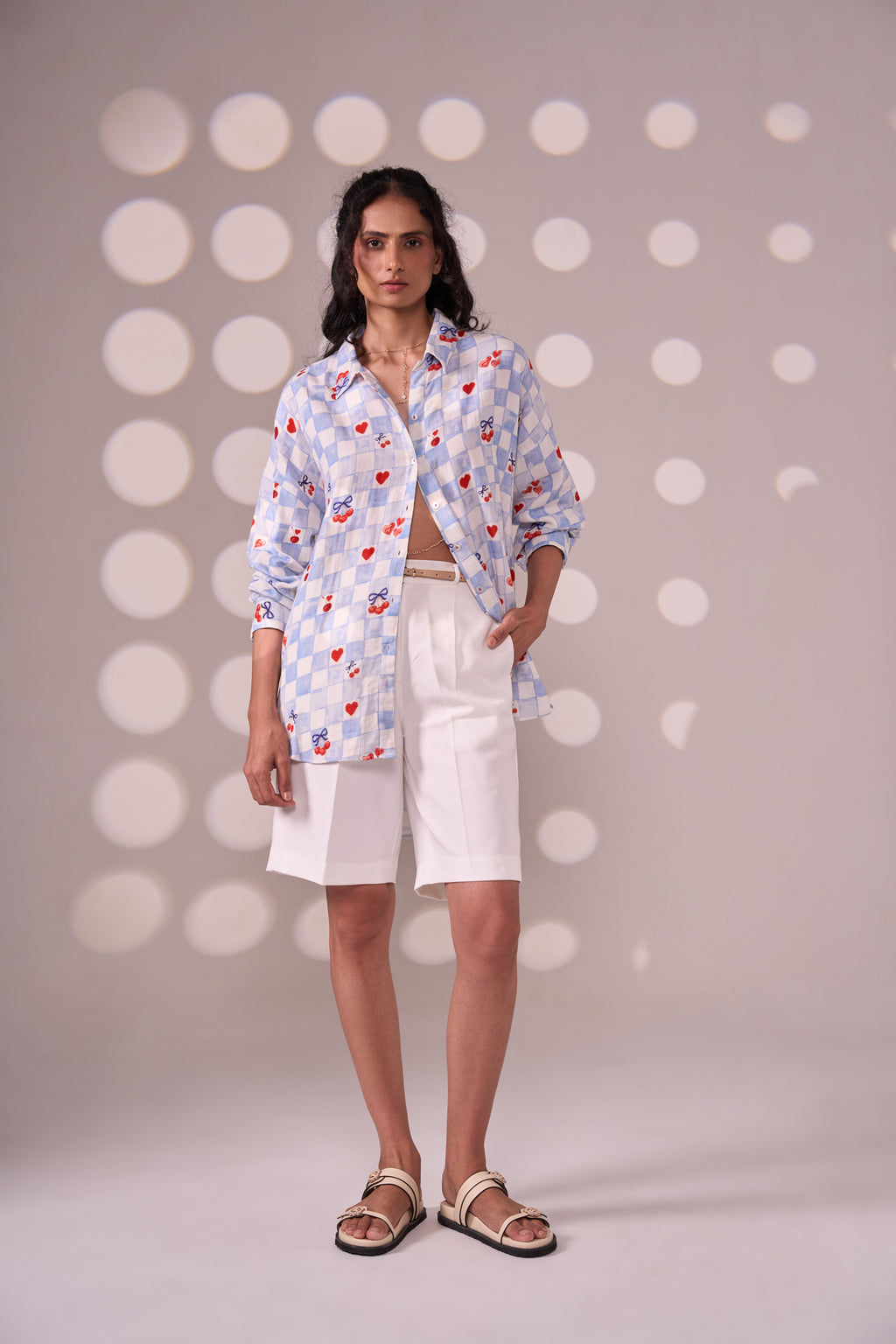 SKIN BLUE cotton shirt