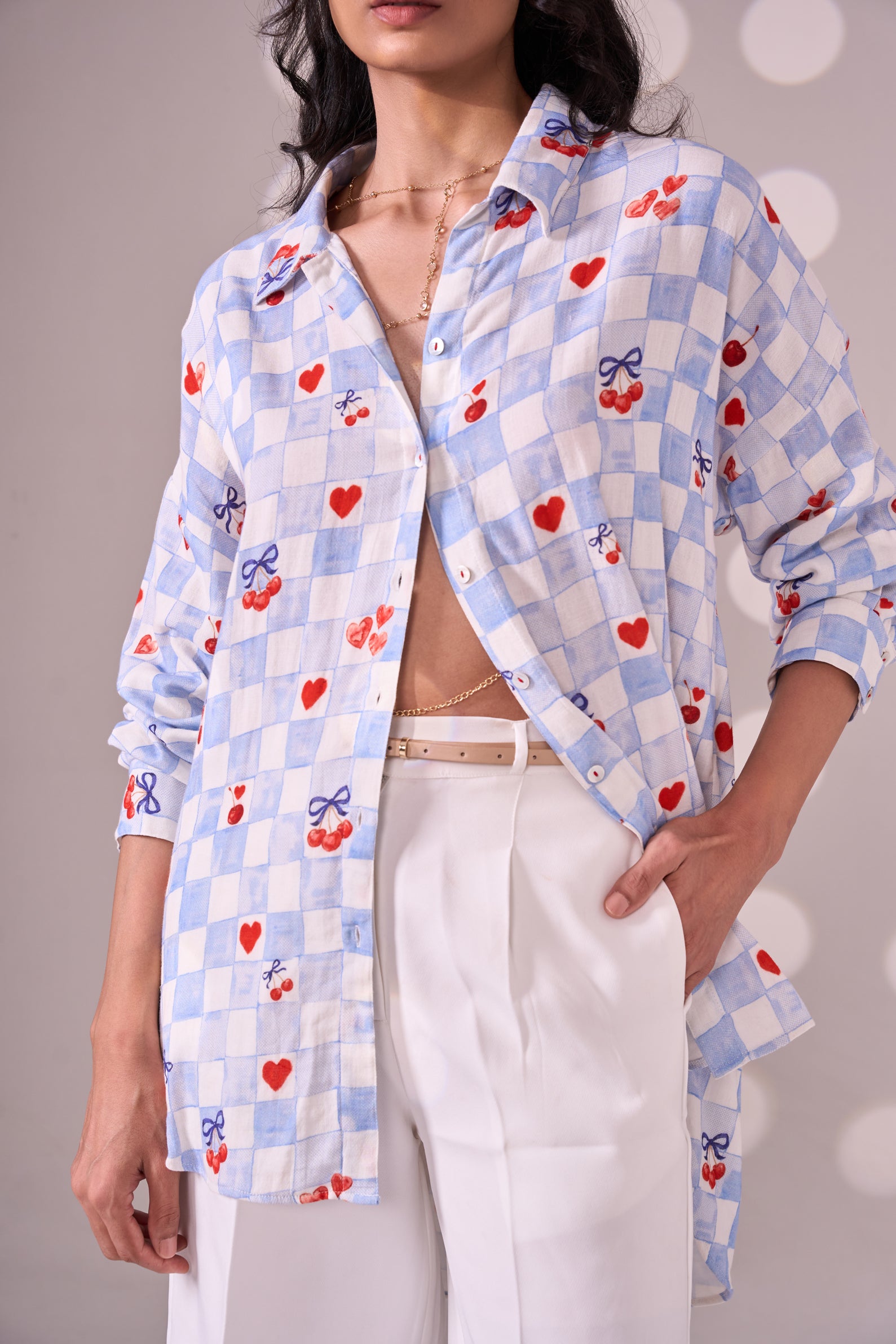 SKIN BLUE cotton shirt