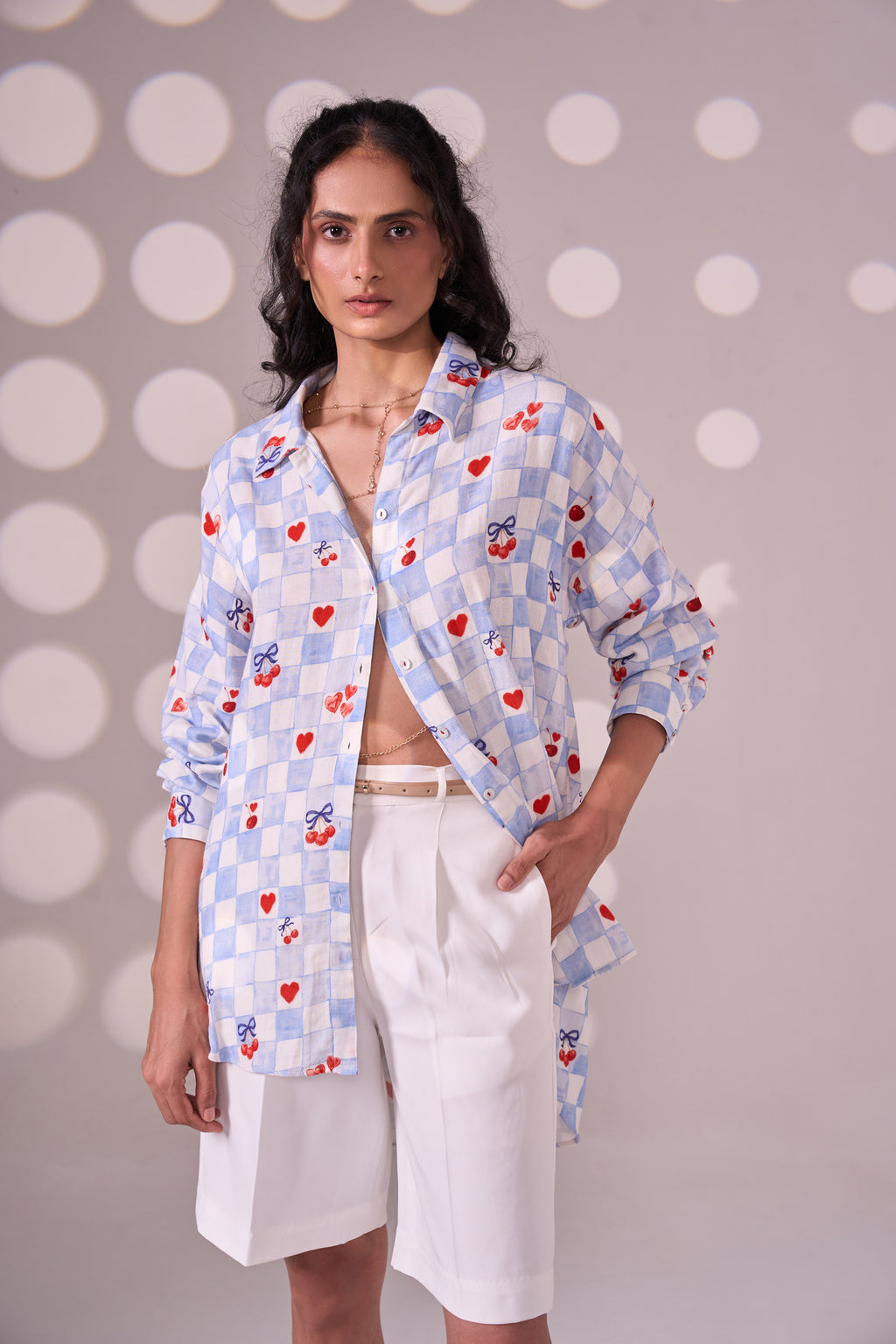SKIN BLUE cotton shirt