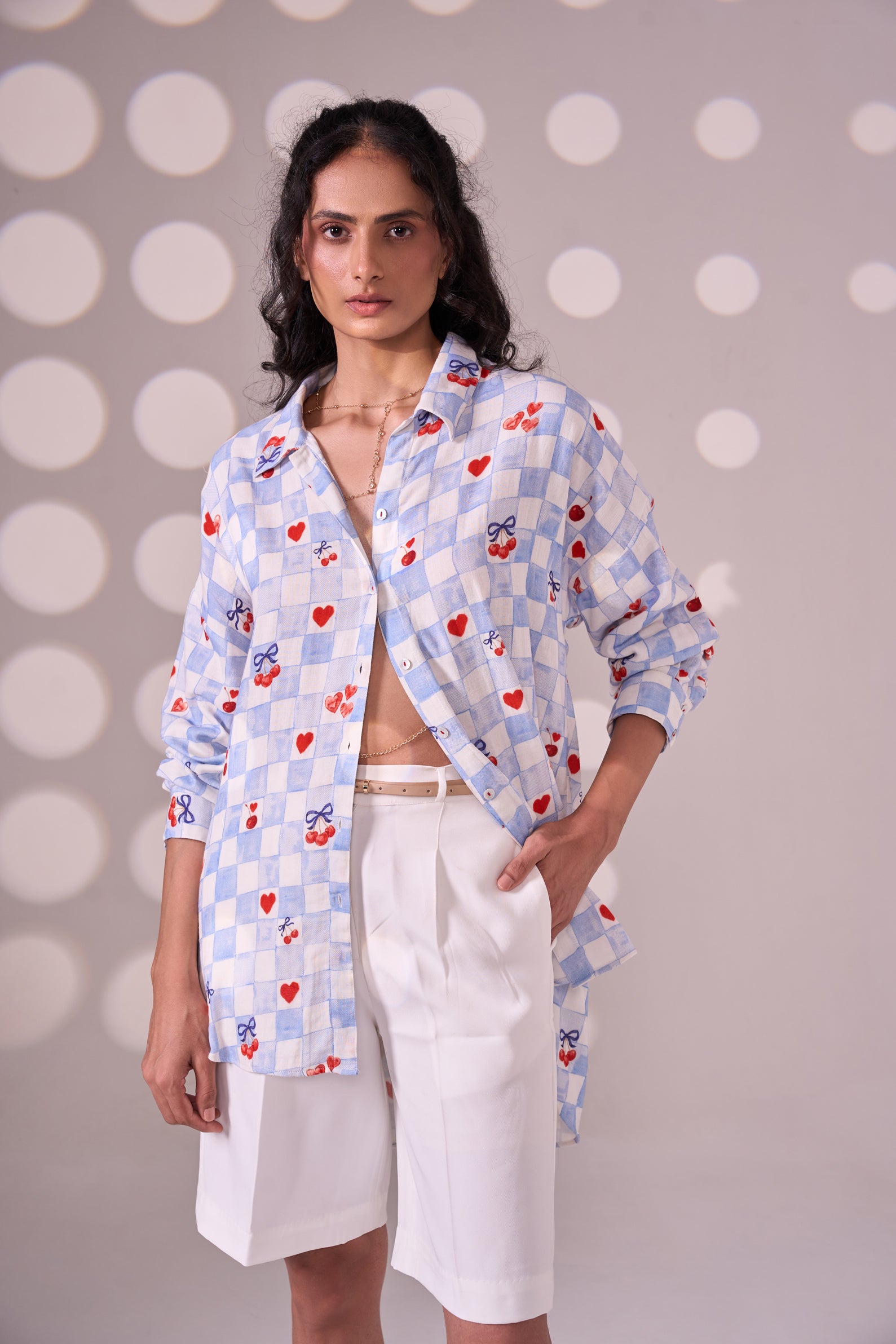 SKIN BLUE cotton shirt