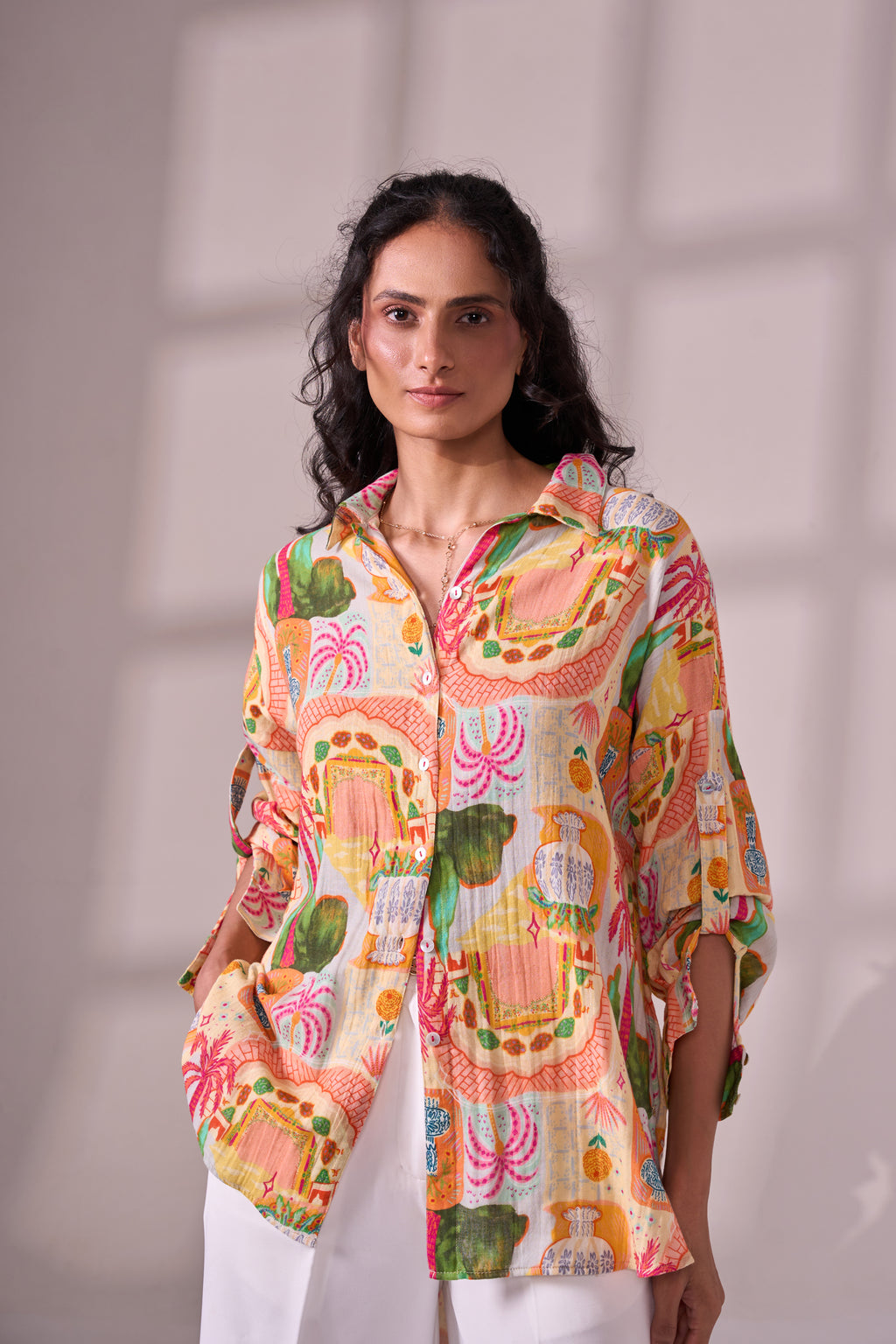 SKIN palm cotton shirt