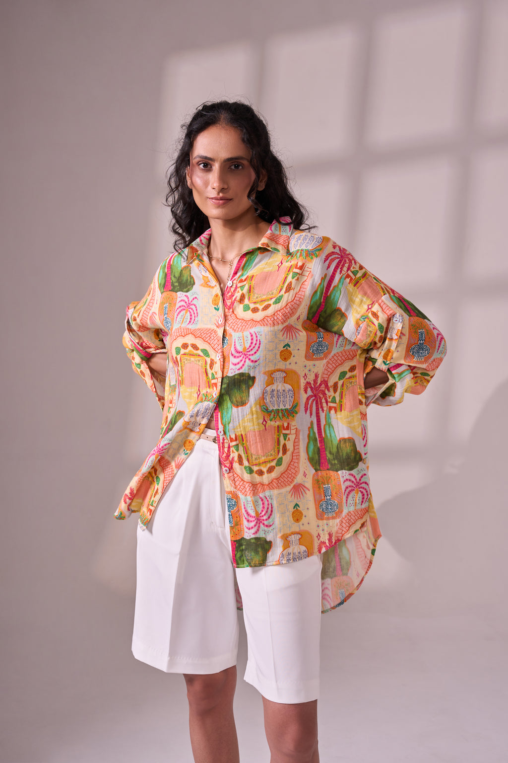 SKIN palm cotton shirt