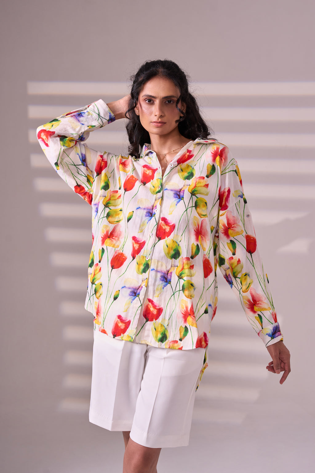 SKIN floral cotton shirt