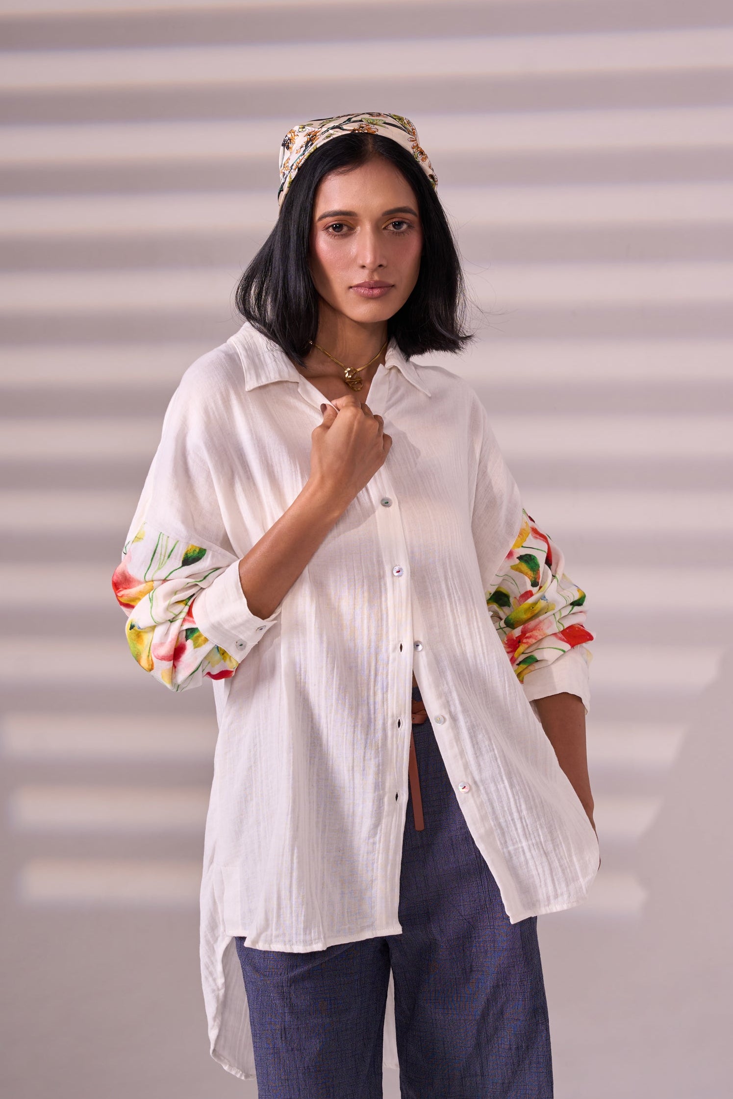 SKIN white cotton shirt