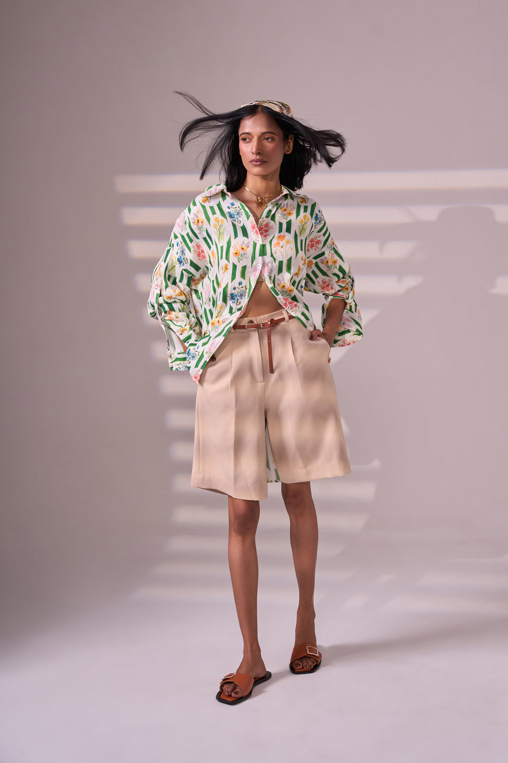 SKIN green cotton shirt