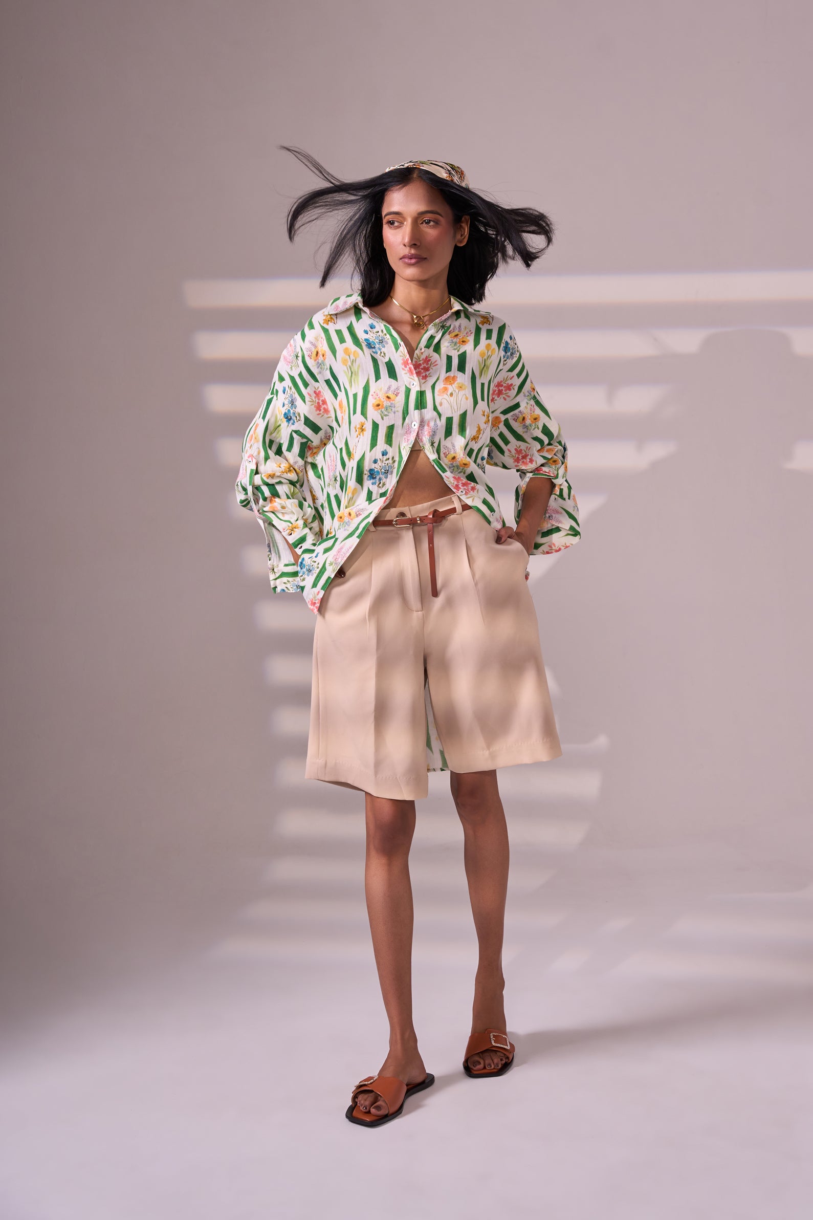 SKIN green cotton shirt