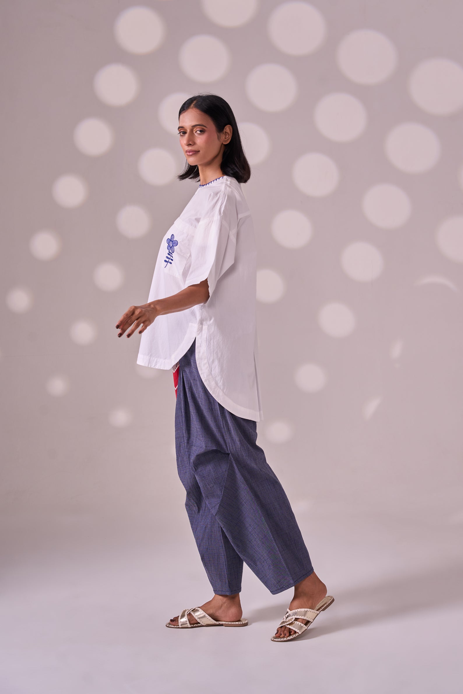 BLANKET STITCH cotton shirt