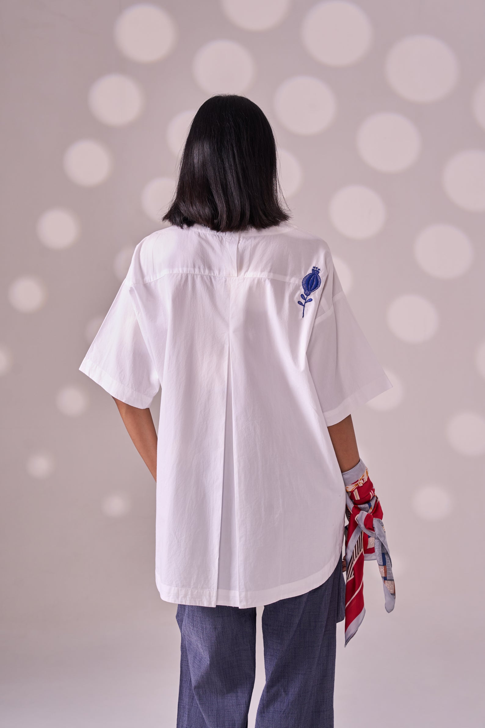 BLANKET STITCH cotton shirt