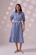 BLUE STRIPE COTTON DRESS