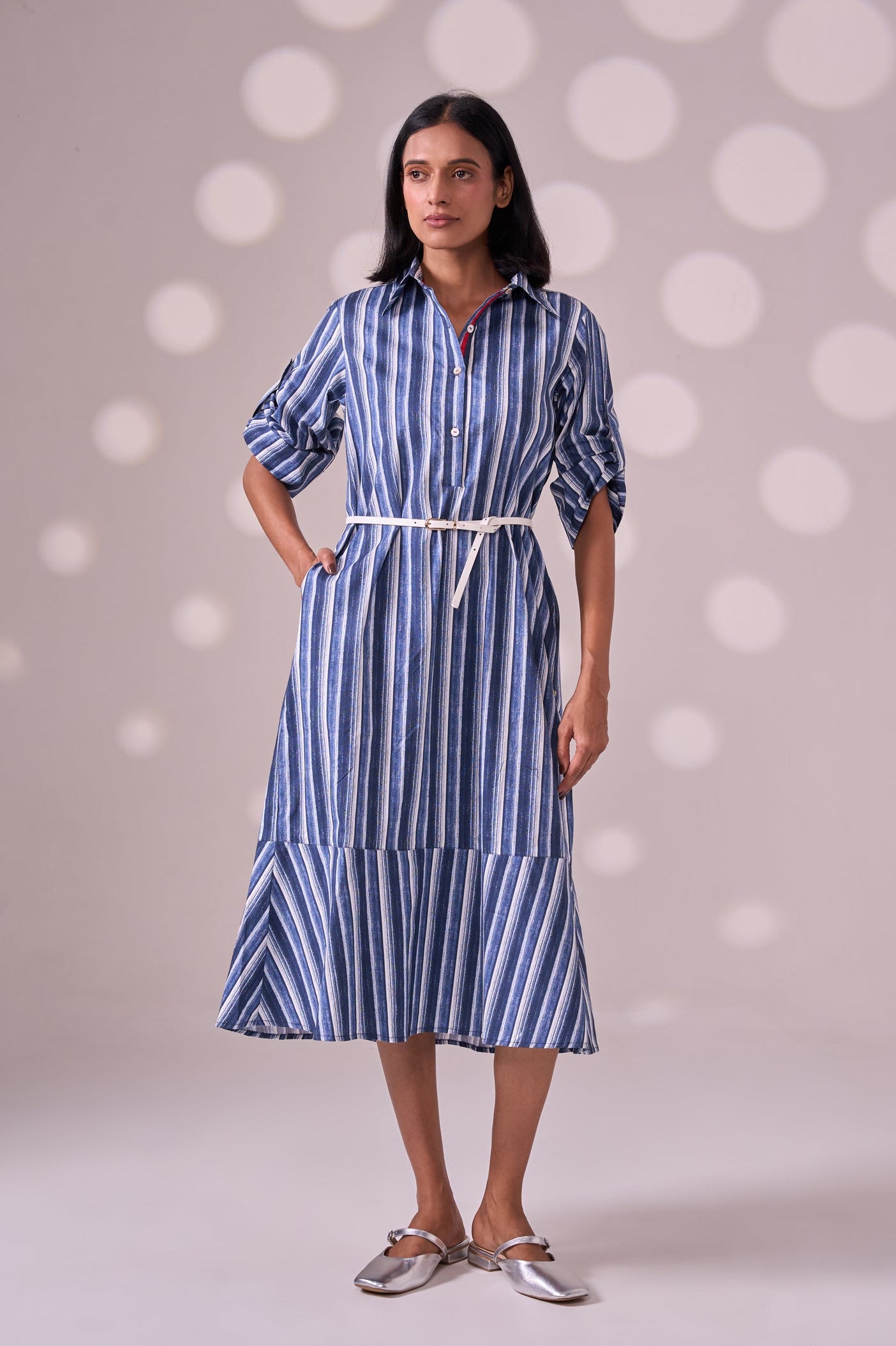 BLUE STRIPE COTTON DRESS