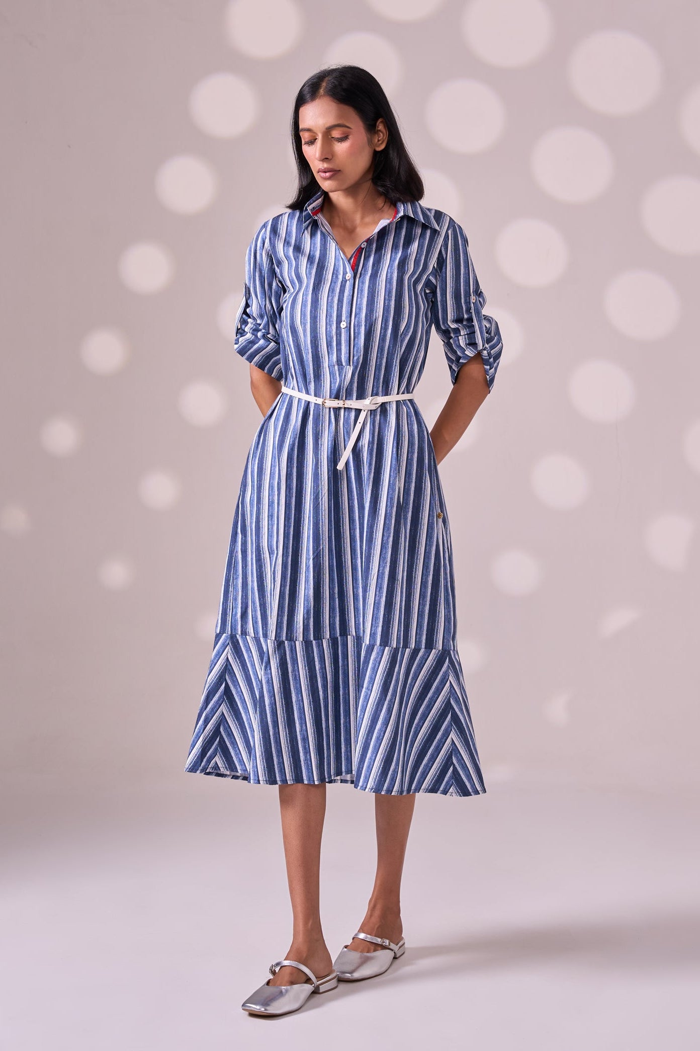 BLUE STRIPE COTTON DRESS