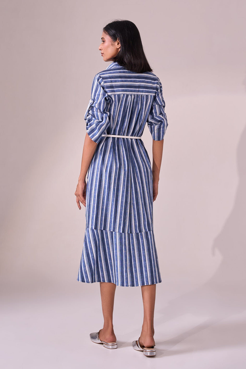 BLUE STRIPE COTTON DRESS