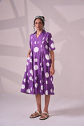 PURPLE POLKA cotton dress