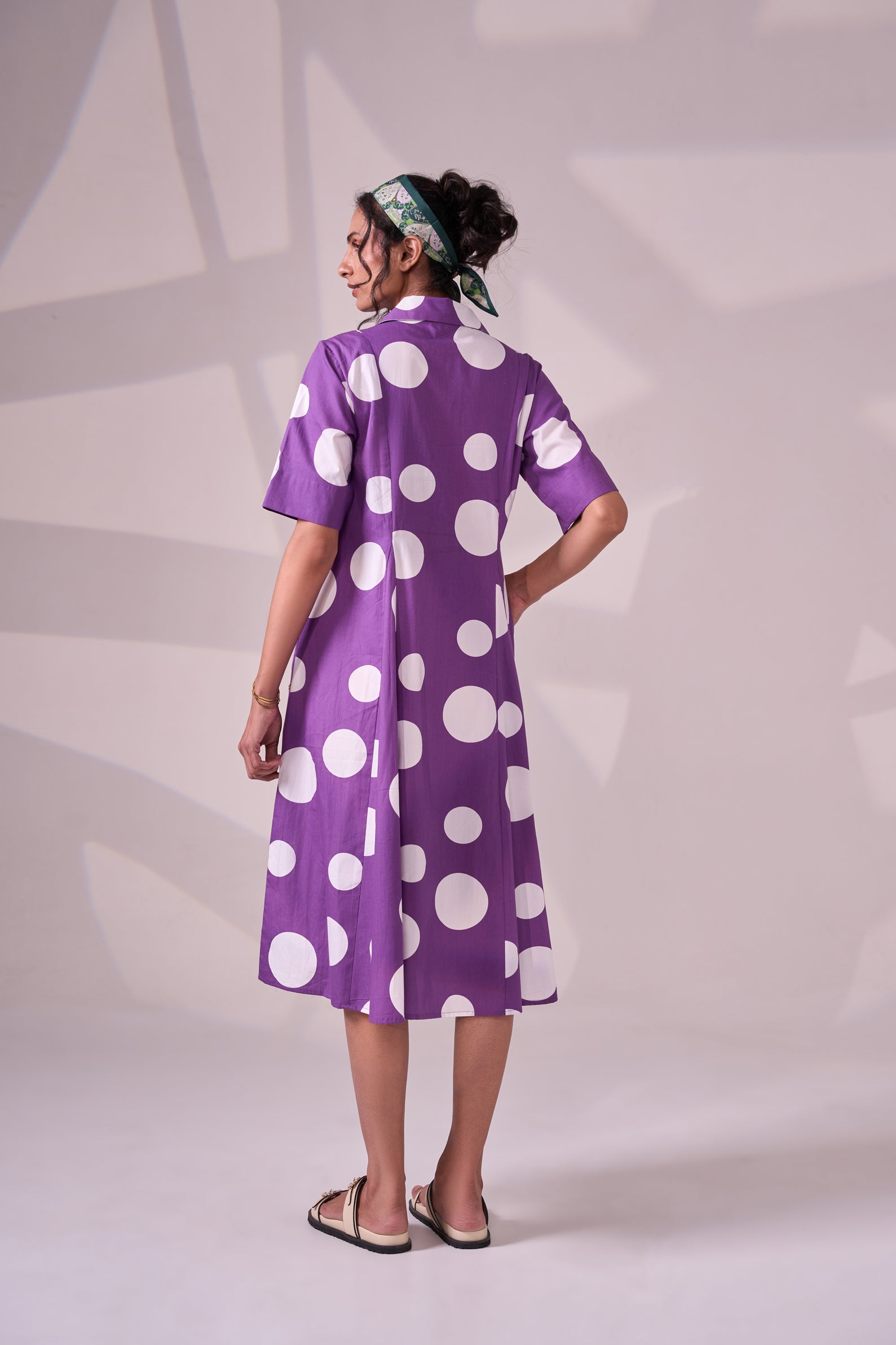 PURPLE POLKA cotton dress