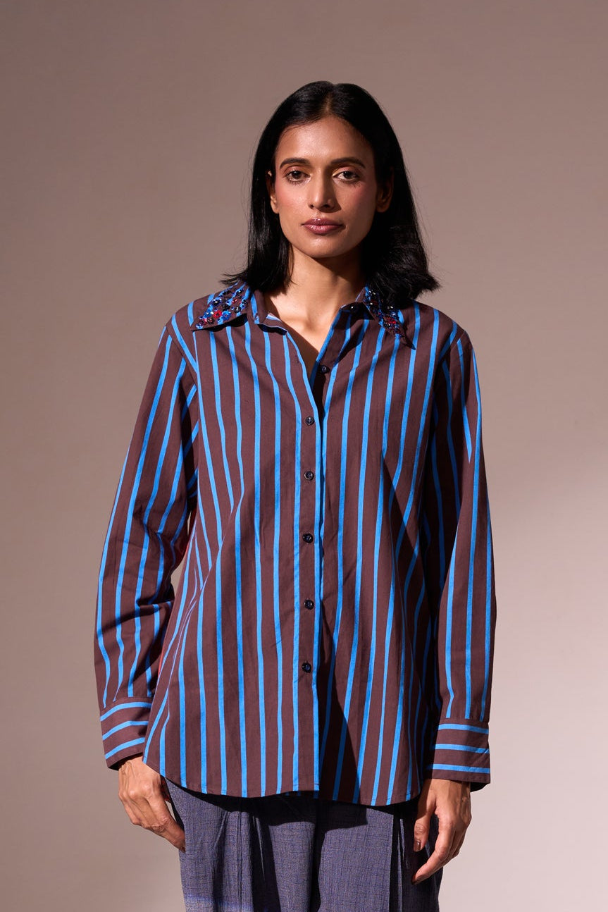 COFFEE CHINTZ Cotton Shirt