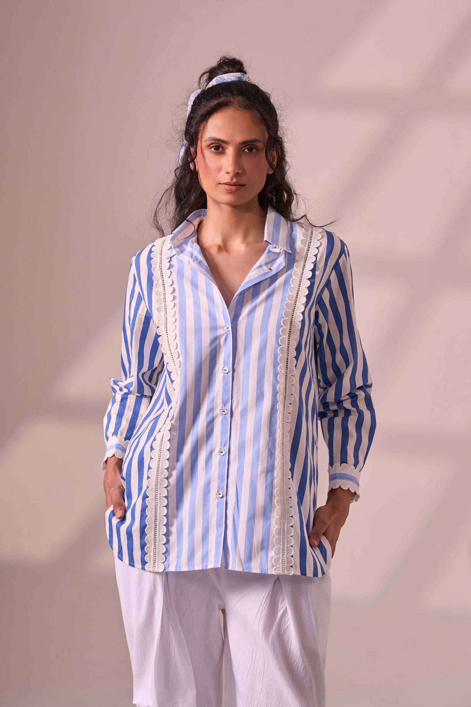 BLUE cotton shirt