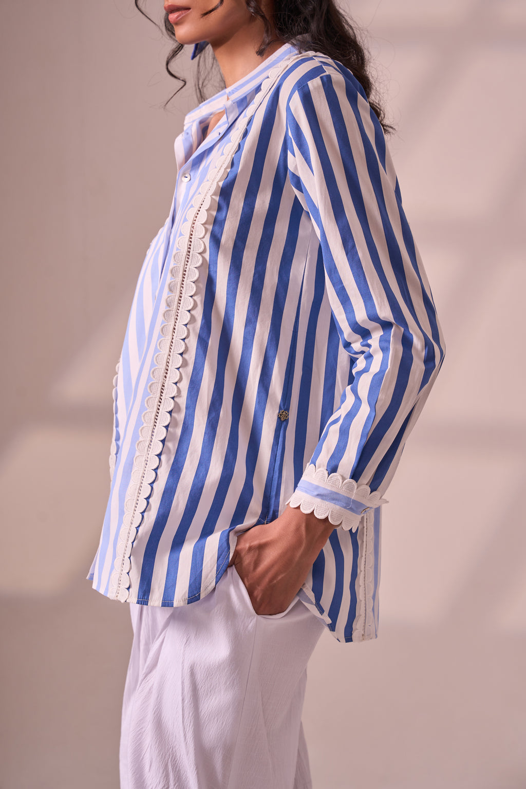 BLUE cotton shirt