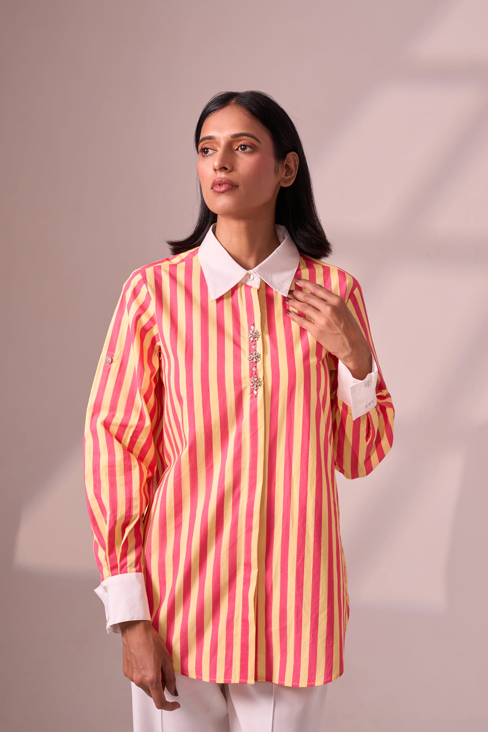 Yellowpink cotton shirt