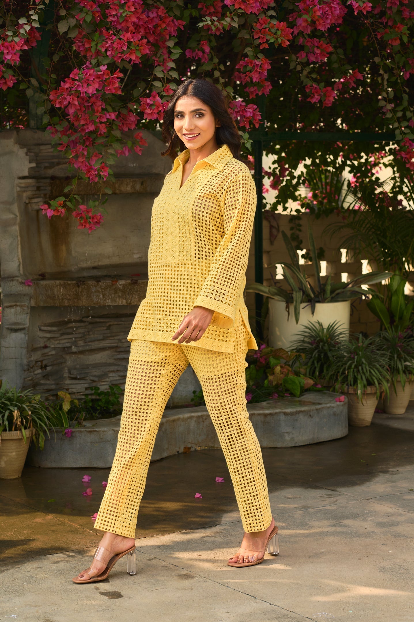Sunshine formal co-ord set in cotton schiffly