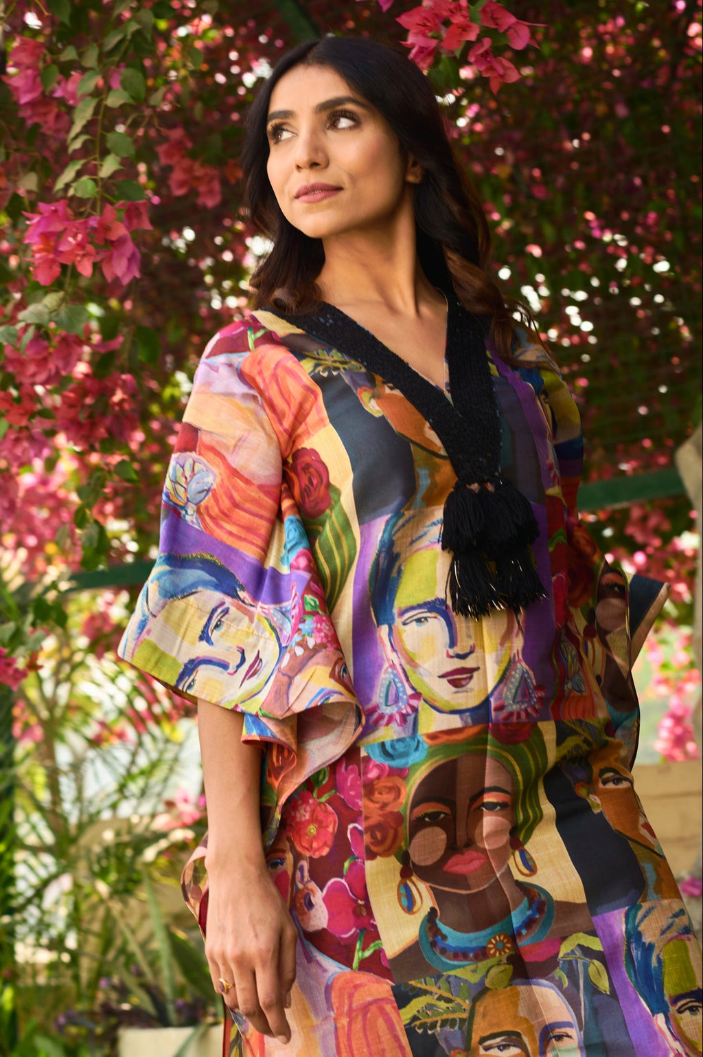 Frida printed kaftan — side view | Haus of Handmade