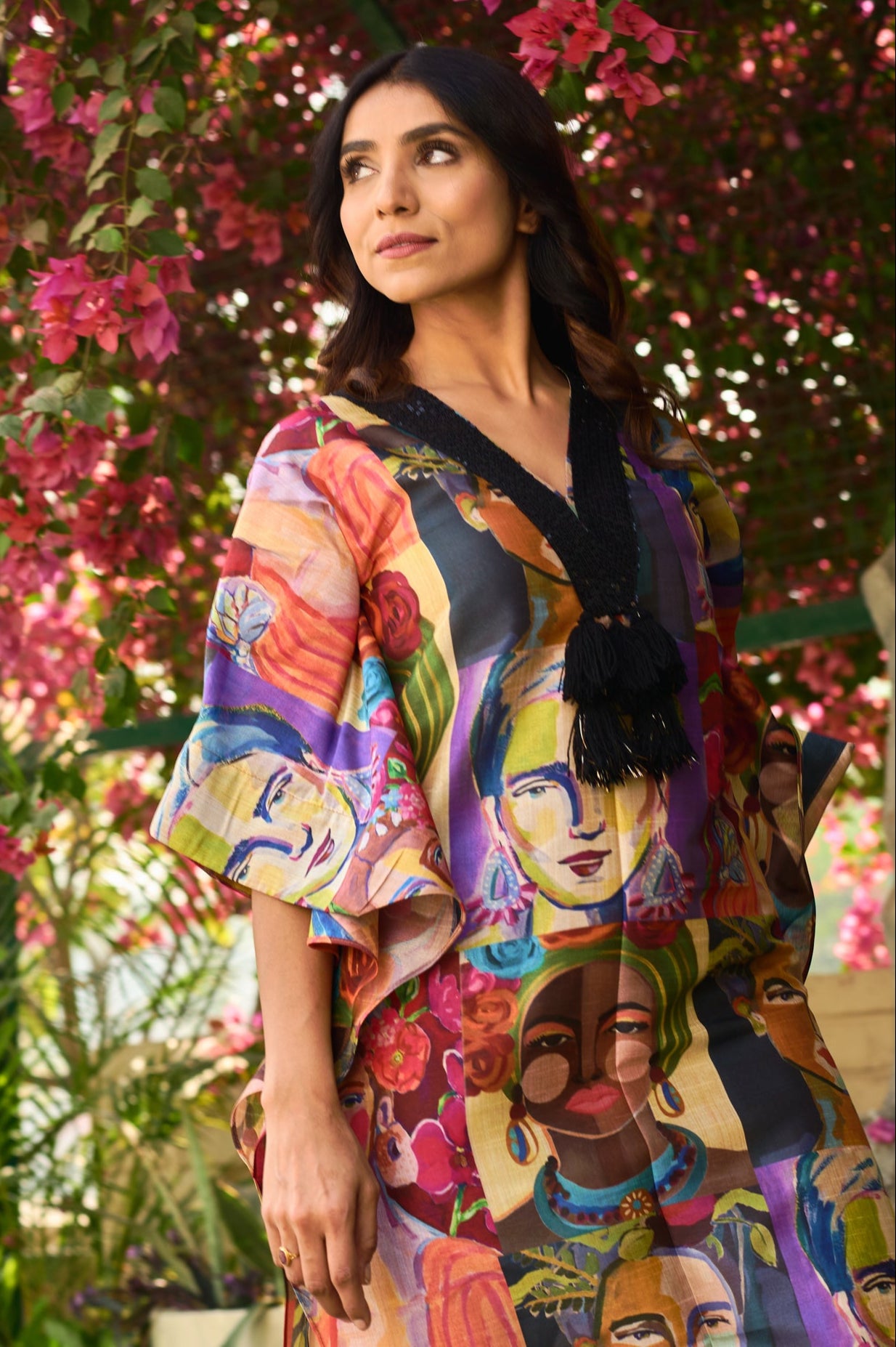 Frida printed kaftan — side view | Haus of Handmade