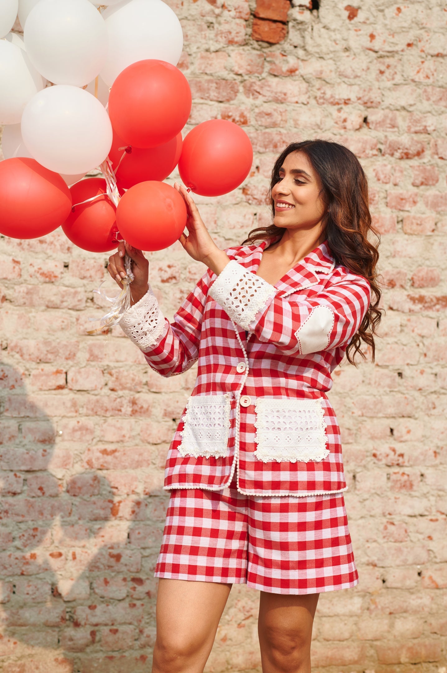 Gingham co-ord set in cotton checks