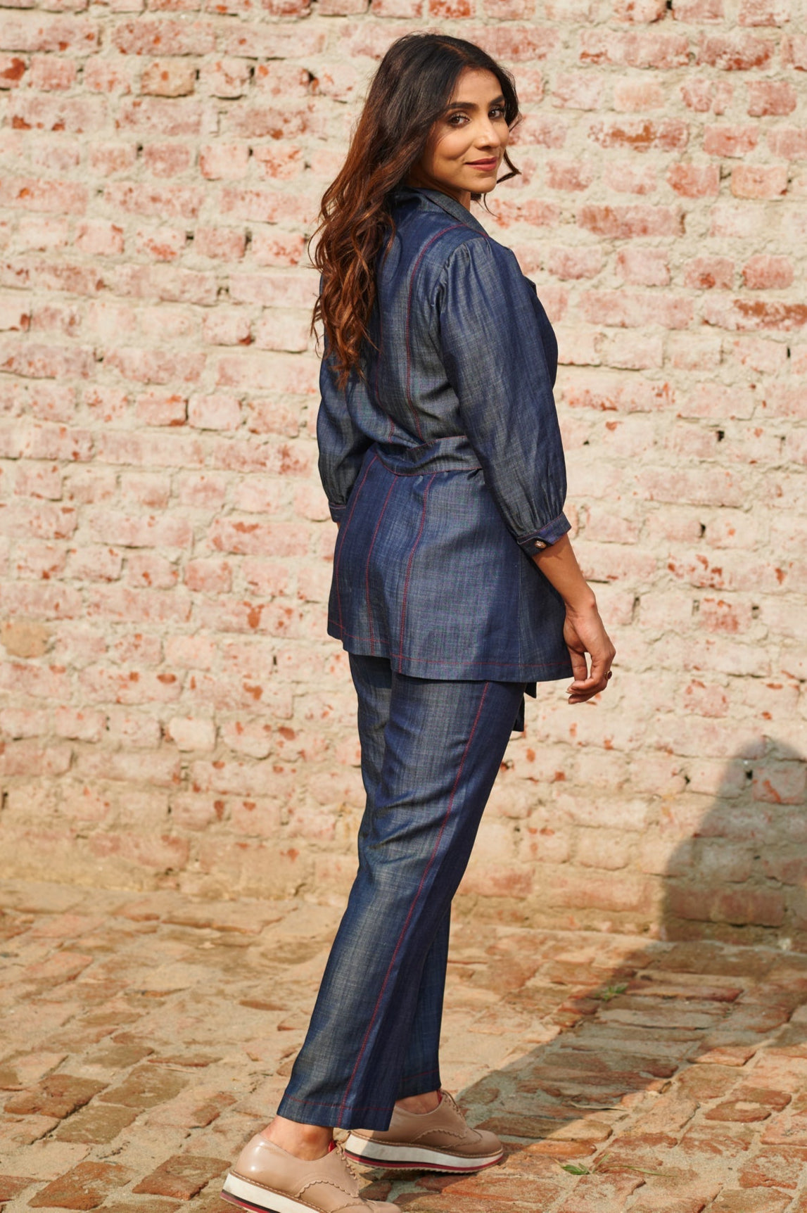 Ladybug Formal Denim Co-ord Set — back view | Haus of Handmade