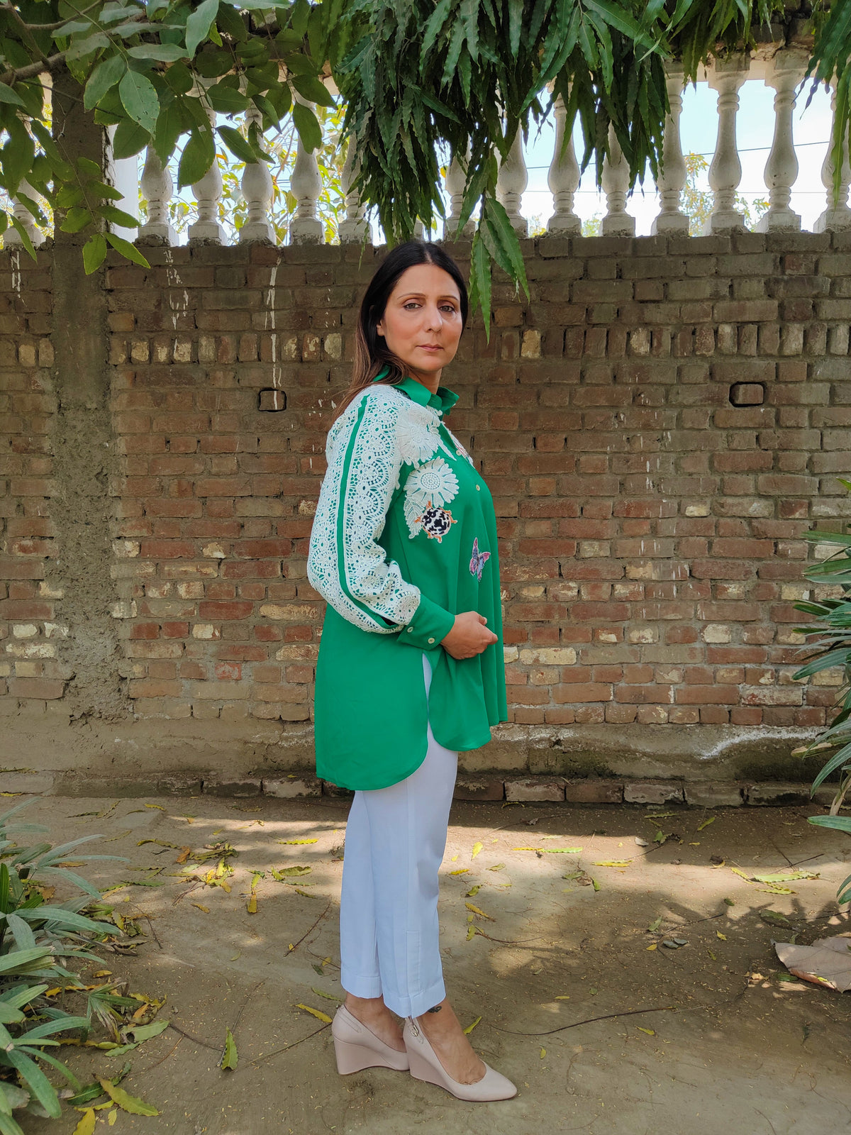 Garden of Eden formal shirt — side view | Haus of Handmade