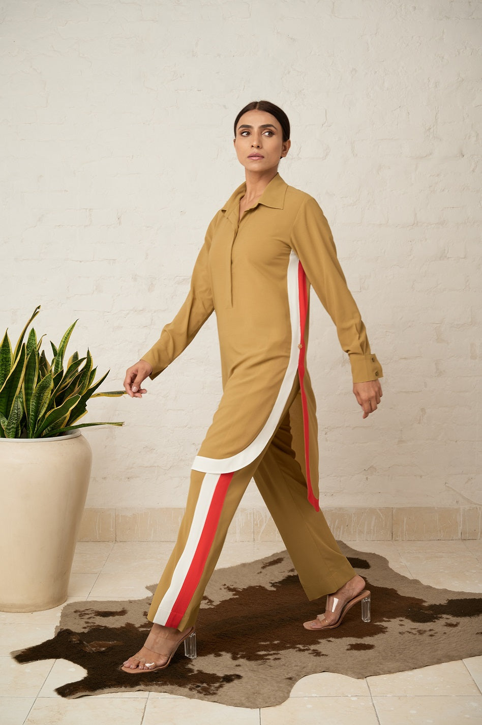 Contrast color block co-ord set