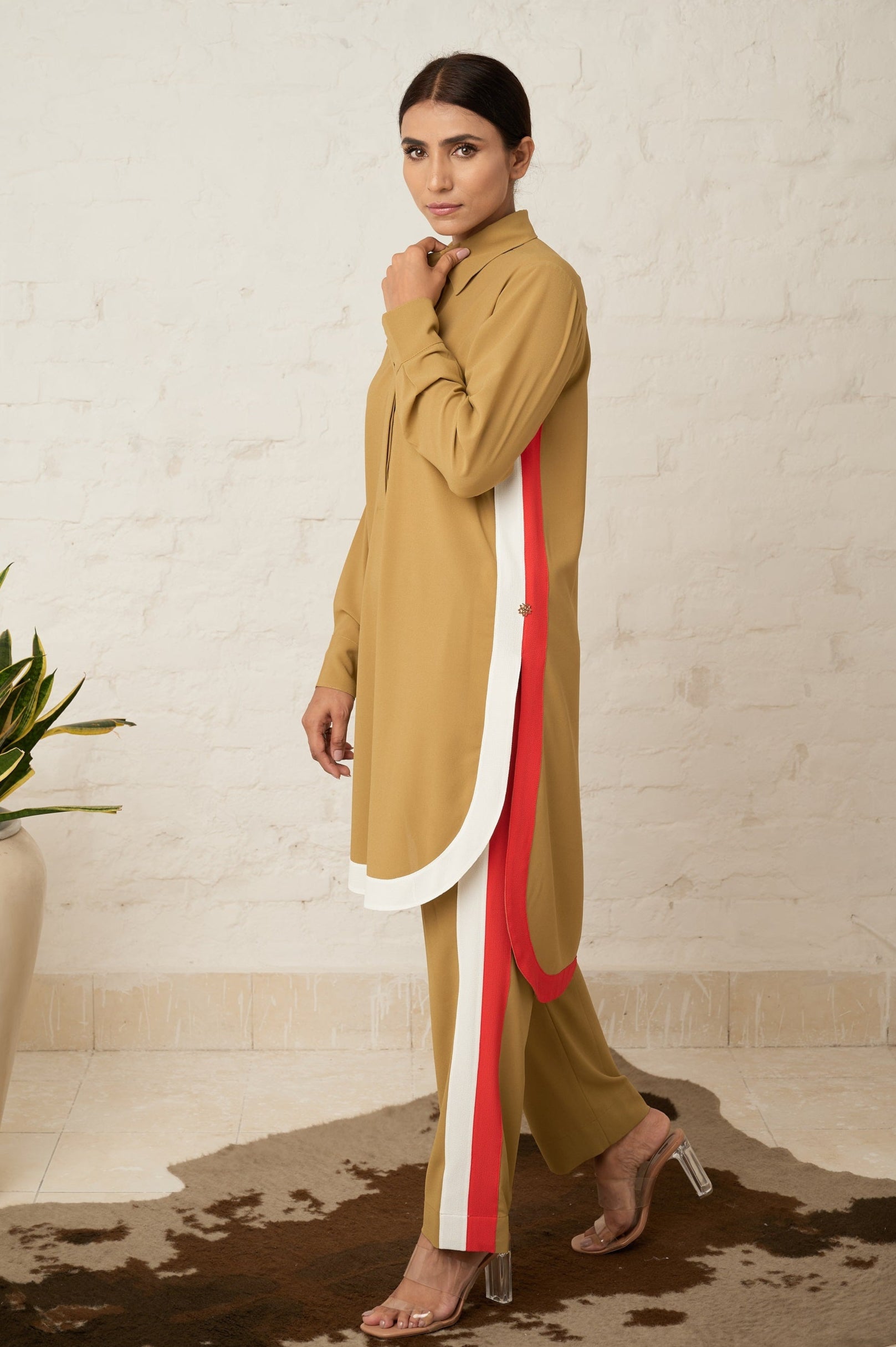 Contrast color block co-ord set