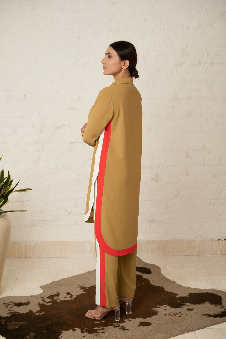 Contrast color block co-ord set