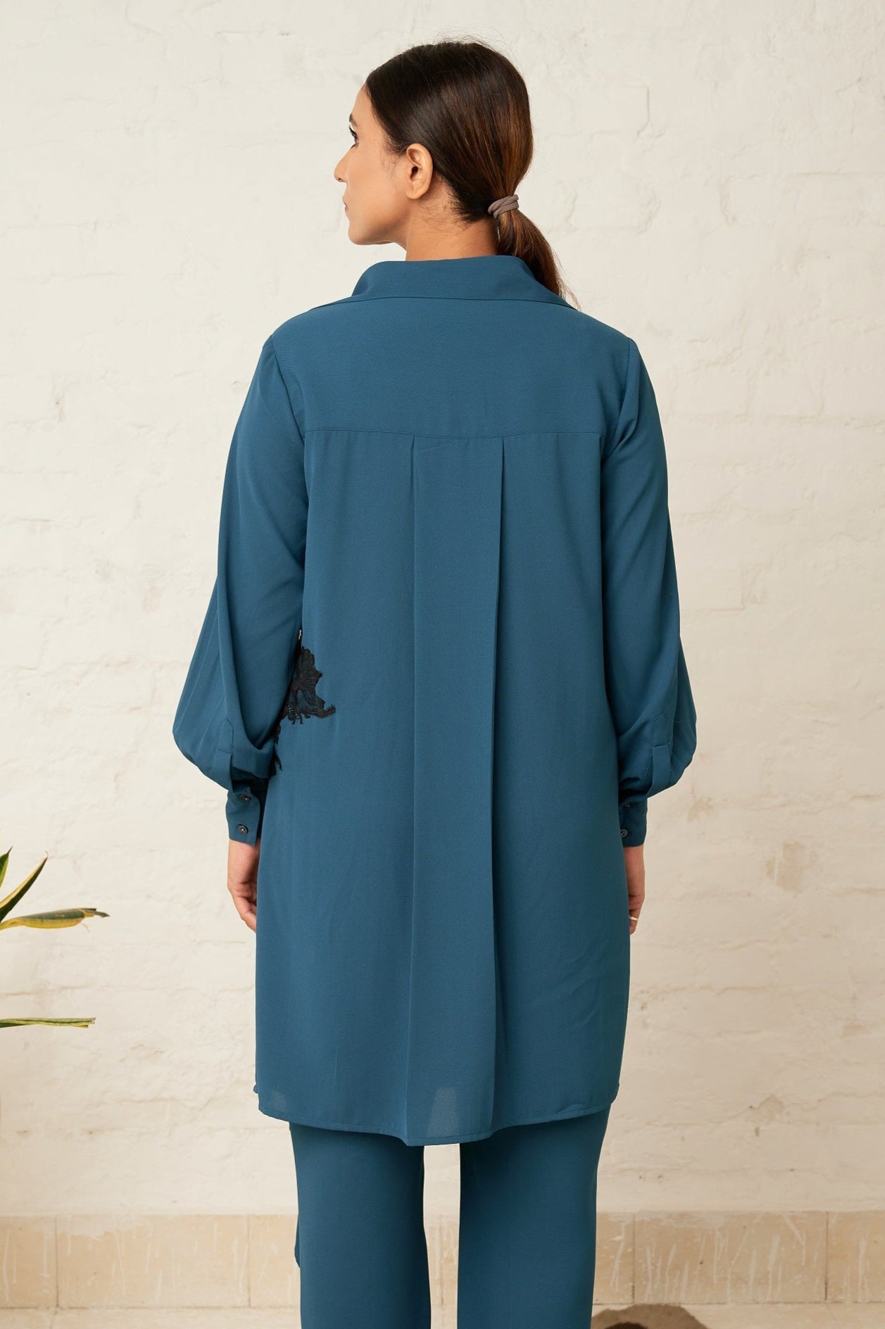 Asymmetry formal shirt for women - Haus of Handmade handcrafted clothing India
