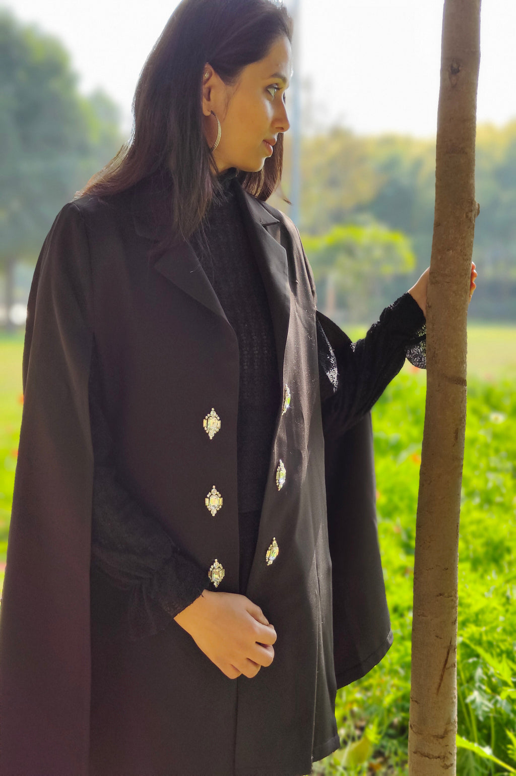 Gaze formal cape — front view | Haus of Handmade